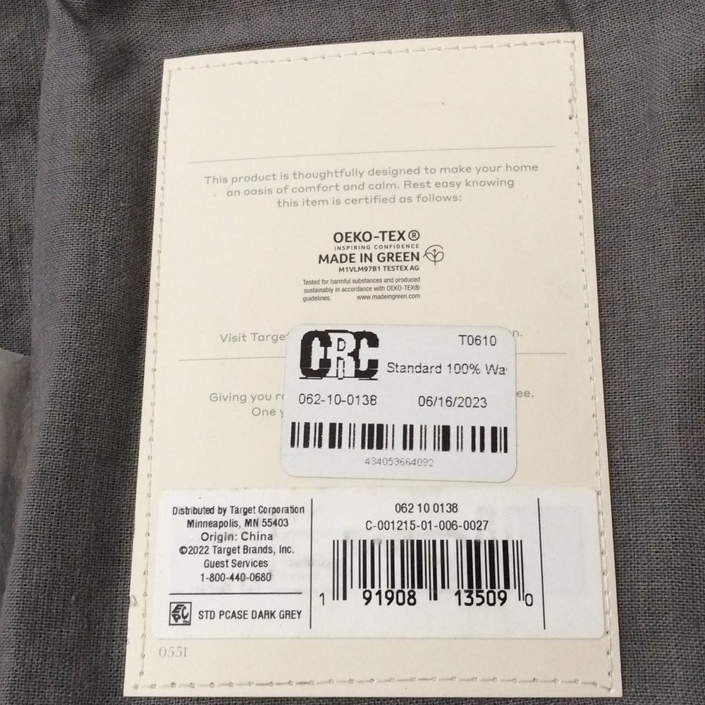 Standard 100% Washed Linen Solid Pillowcase Set Dark Gray - Casaluna - Picture 7 of 9